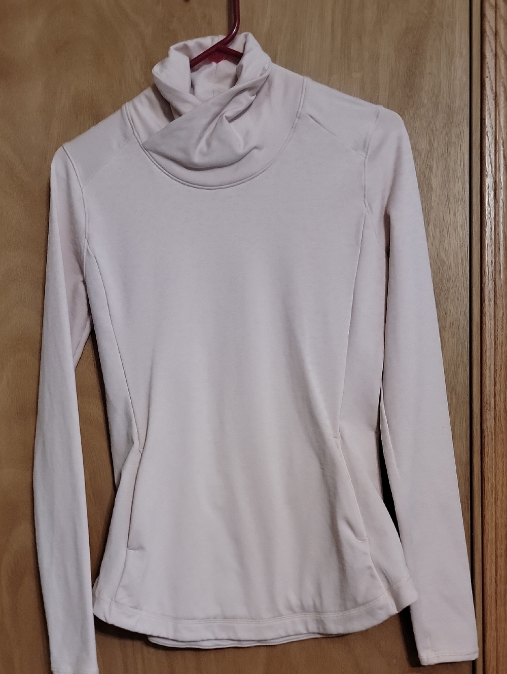 CALIA by Carrie Underwood Blush Pink Draped Top kangaroo pocket with animal prin
